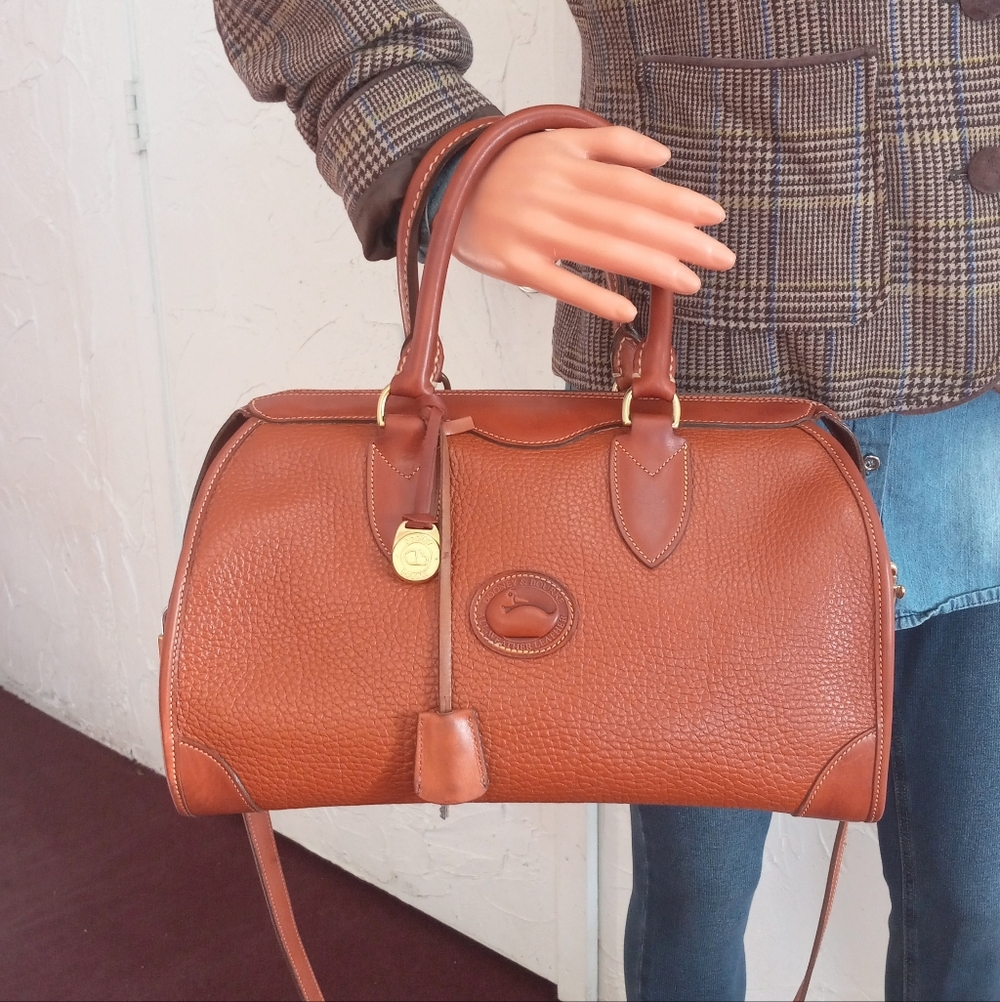 Dooney & Bourke Gladstone, 1989 "Solid British Tan" Pre-date Tag - Picture 4 of 16